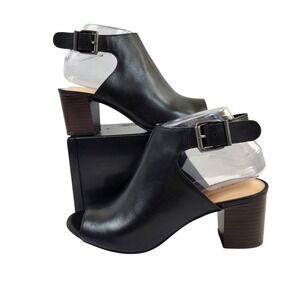 Clarks‎ Womens Deloria Gia Sandals Black Slingback Peep Toe Shoes Size 8